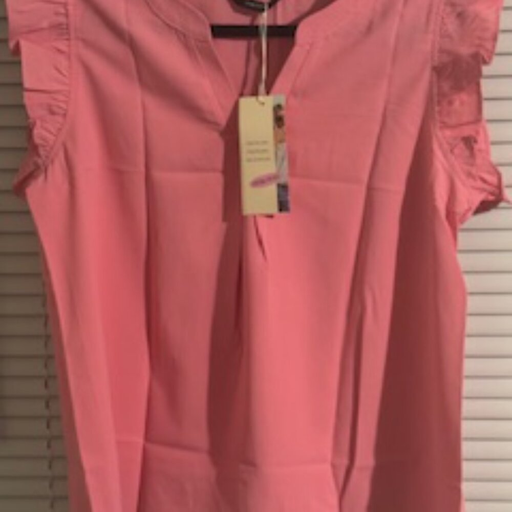 Cute Large Pink Sleeveless Blouse • Lightweight & Stylish - Picture 4 of 4